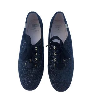 Keds Kate Spade Black Glitter Sneakers 10.5  New